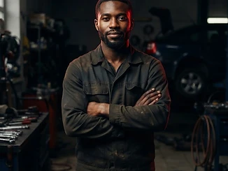 Master mechanic at work on a vehicle