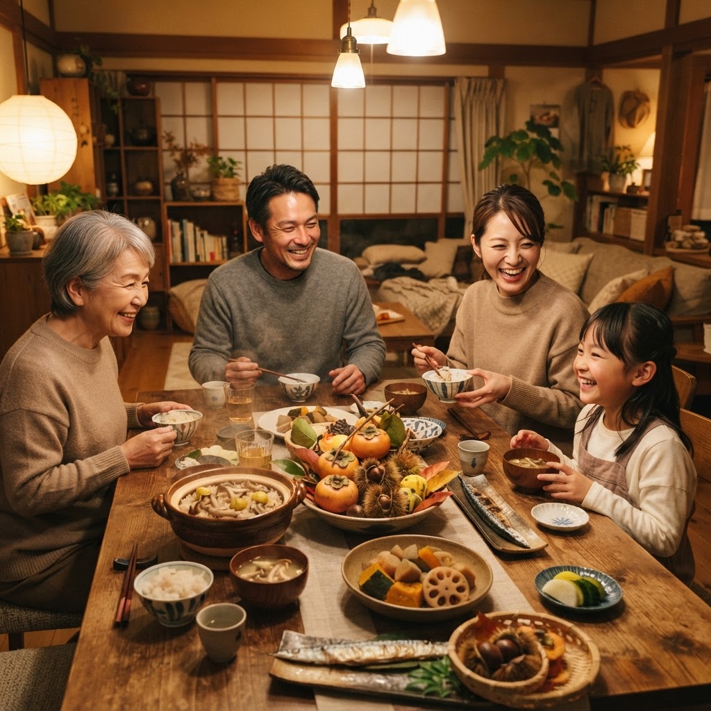 家族で囲む秋の食卓