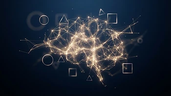 Abstract illustration of a glowing neural network representing intelligence