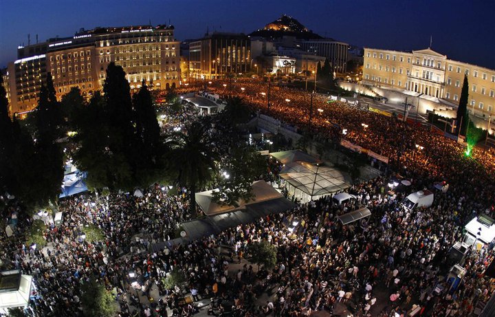Anti-austerity gathering in Syntagma Square, 29 May 2011