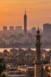 Cairo skyline at sunset
