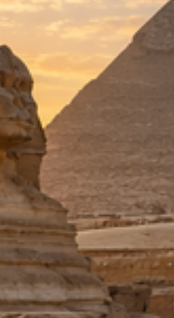 The Great Sphinx and Great Pyramid at sunset