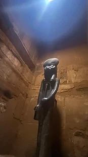 Statue of a deity in the Karnak sanctuary