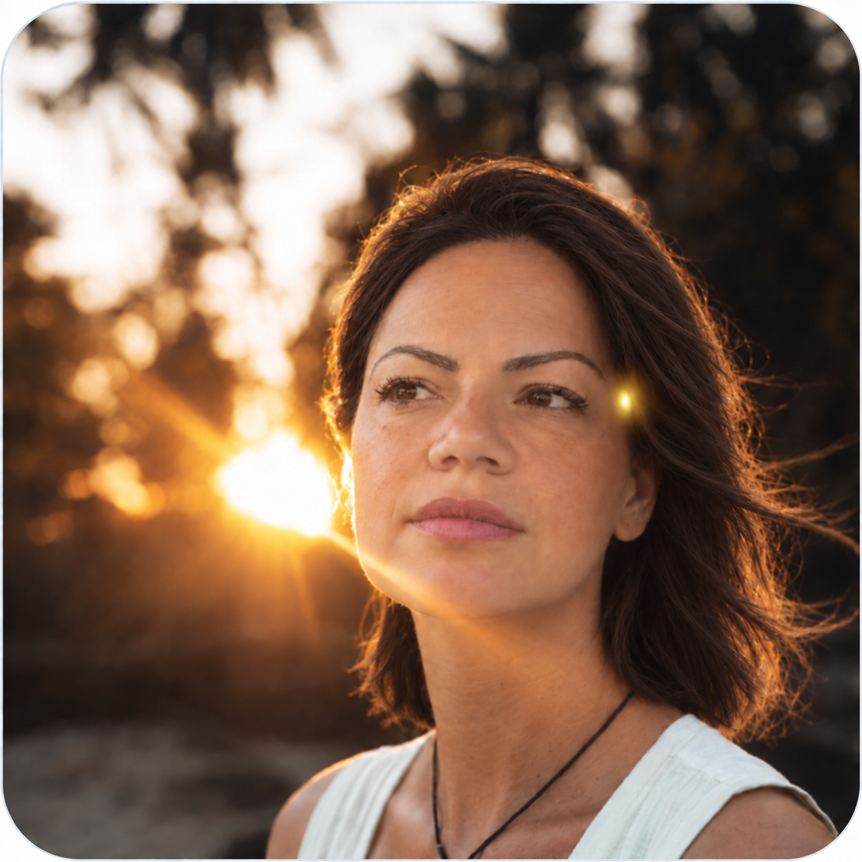 Woman in warm golden-hour light