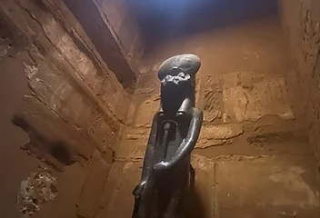 Statue of Sekhmet in her chapel at Karnak
