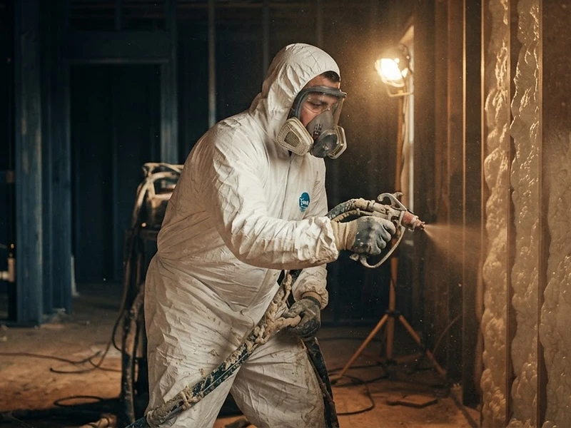 Spray foam insulation application