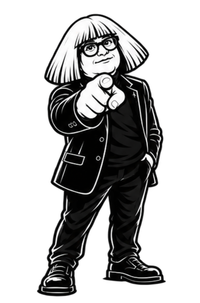 AirUltra mascot pointing forward