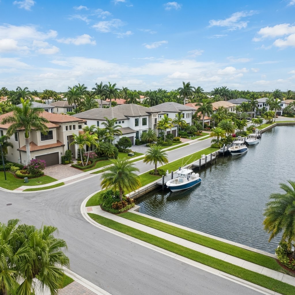 Casa unifamiliar contemporánea en un vecindario suburbano de South Florida