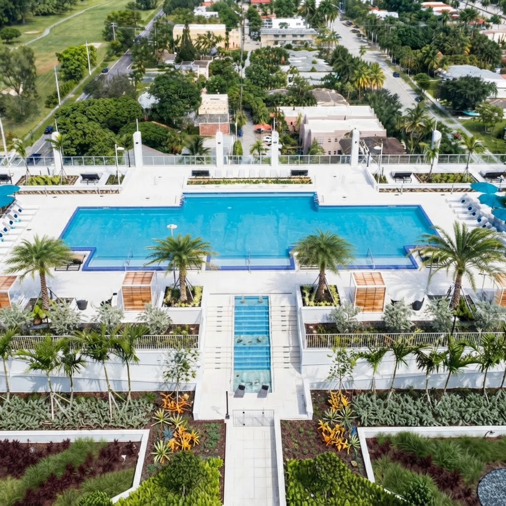 Vista del edificio de Circ Residences en el centro de Hollywood, Florida