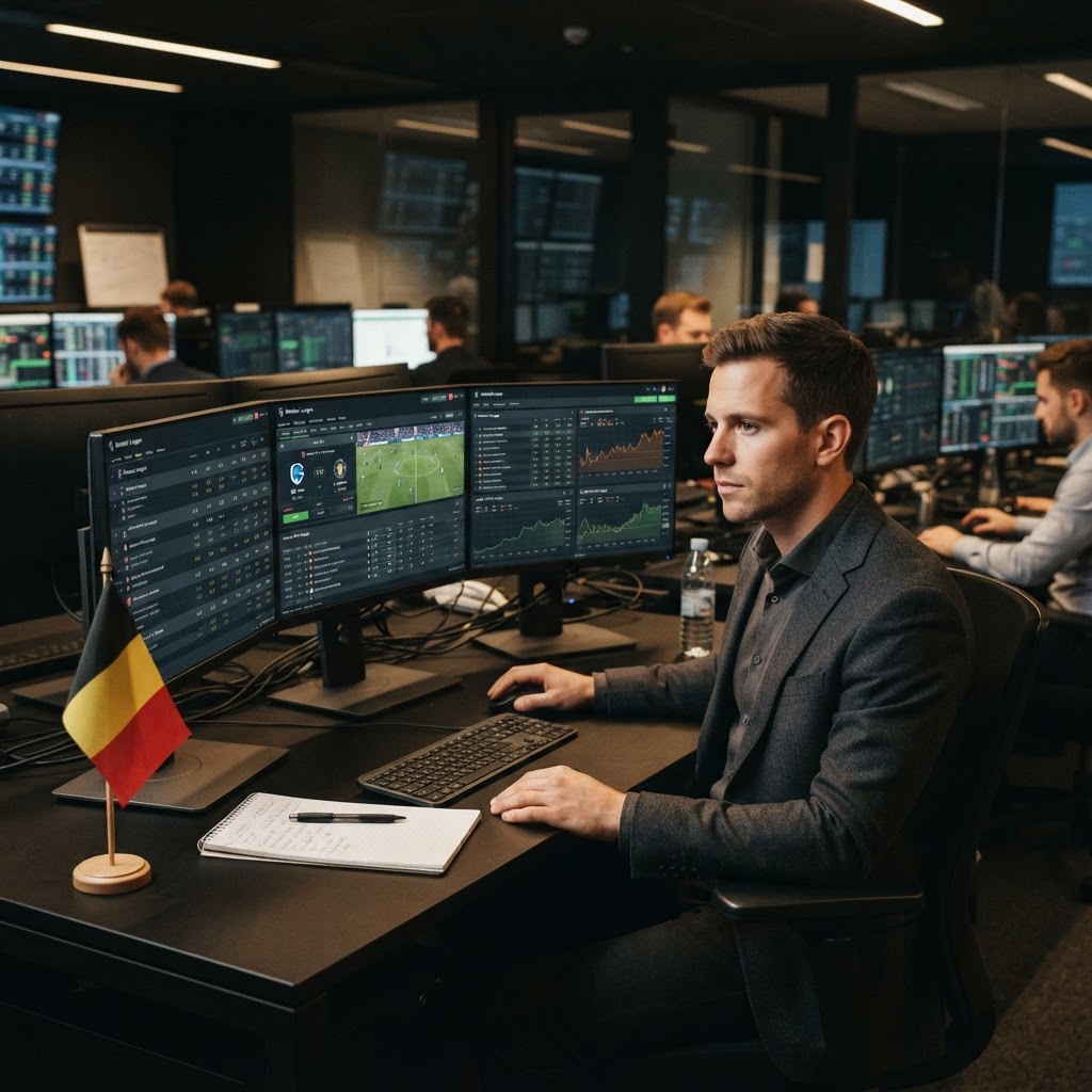Modernes Sportwetten-Trading-Floor mit Live-Quoten und Wettmärkten