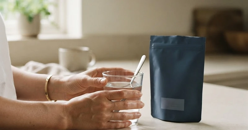 Morgenritual mit Wasser und Supplement