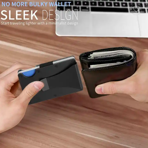Diseño minimalista de la cartera RFID de acero