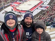 Anthony Burdette with his sons Owen and Connor at Ohio Stadium