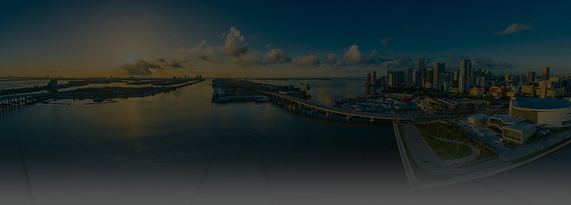 The Miami skyline at dusk