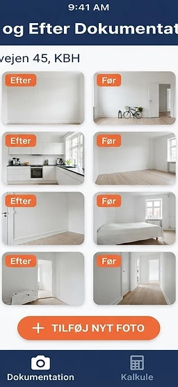 Fotodokumentation – app skærmbillede
