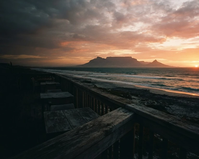 Atlantic coast at golden hour, an atmospheric preview of the Melkbosstrand setting