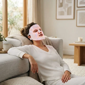 Omira Pulse Spectrum 7 — flexible silicone LED face mask with colorful light dots