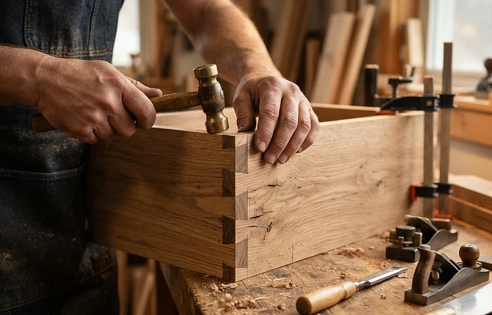 Bespoke joinery craftsmanship in the LN Carpentry workshop