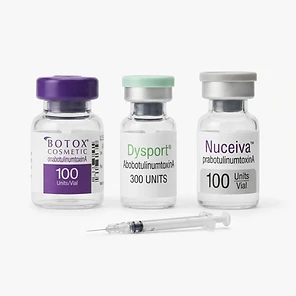 Three neuromodulator product vials