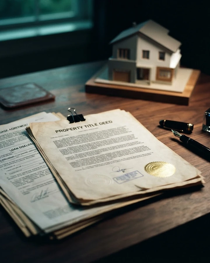 Mortgage documents on a desk
