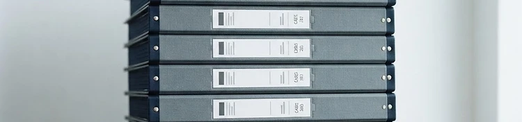 Neatly organized legal binders