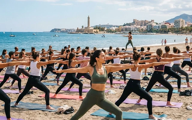 Clase Gratuita de Yoga en la Playa de Málaga