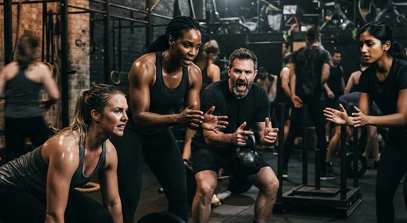 Fitness coaches guiding a training session