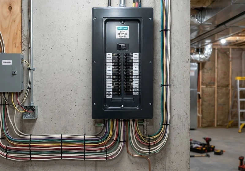 New high-capacity electrical service panel installed by Vaccarella Electrical Services