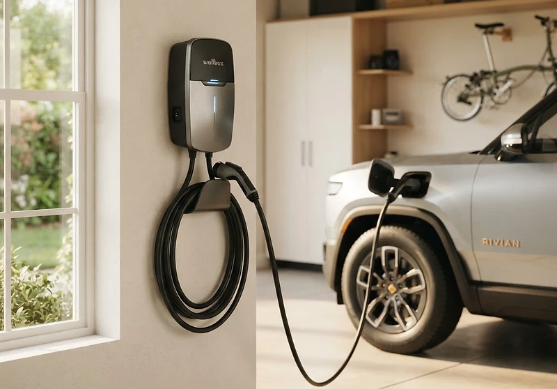 Level 2 EV charger installed in a New Jersey home garage