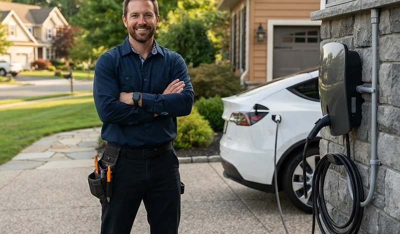 Vaccarella Electrical Services electrician installing a home EV charger