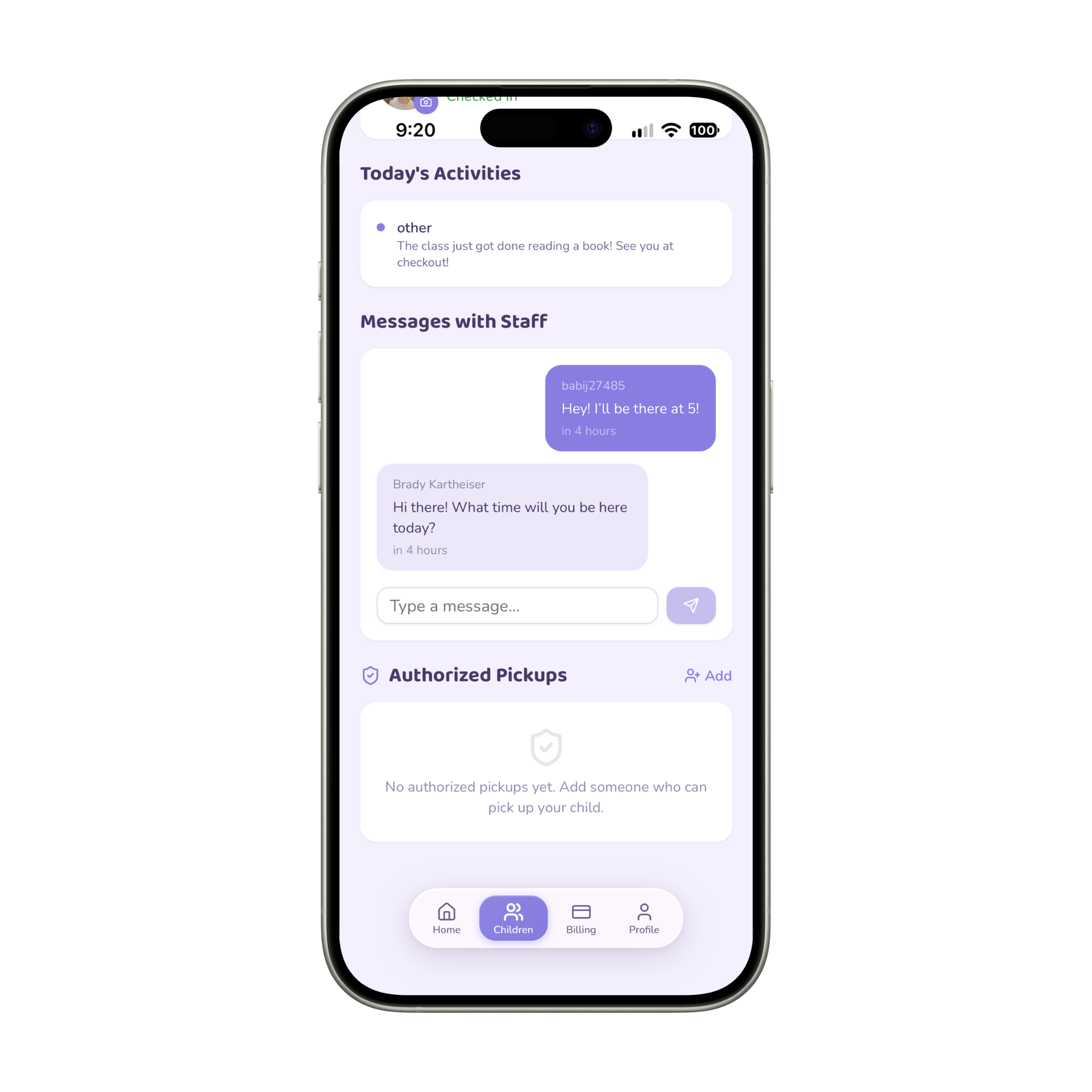 Olia parent app