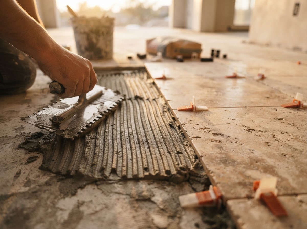 Craftsmanship detail in flooring installation