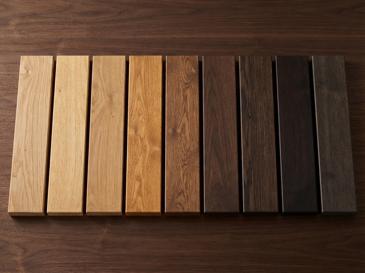 Oak color range from natural to 215°C