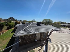 Roof restoration project in progress
