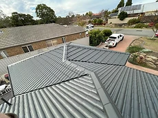 Completed tiled roof restoration from above