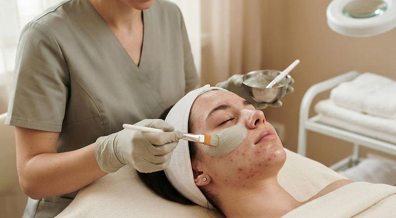 Editorial depiction of a clarifying acne facial at La Lueur