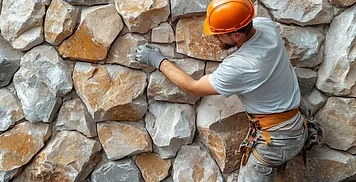 Stonework renovation in progress