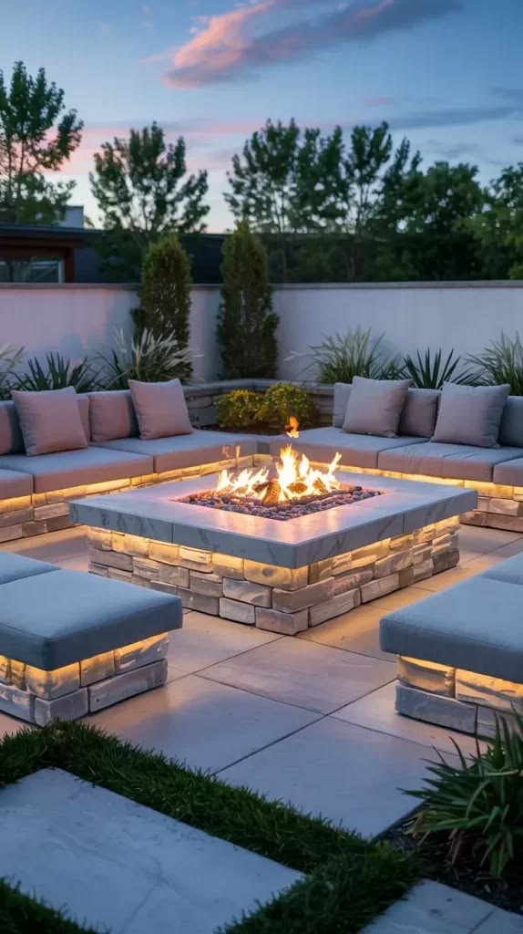 Stone fire pit inspiration for outdoor living