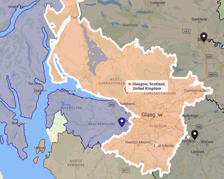 Glasgow Service Area Map