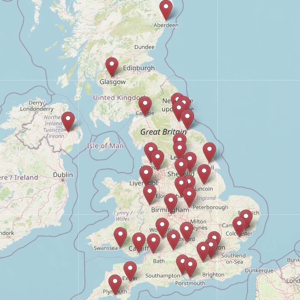 SGR UK coverage map