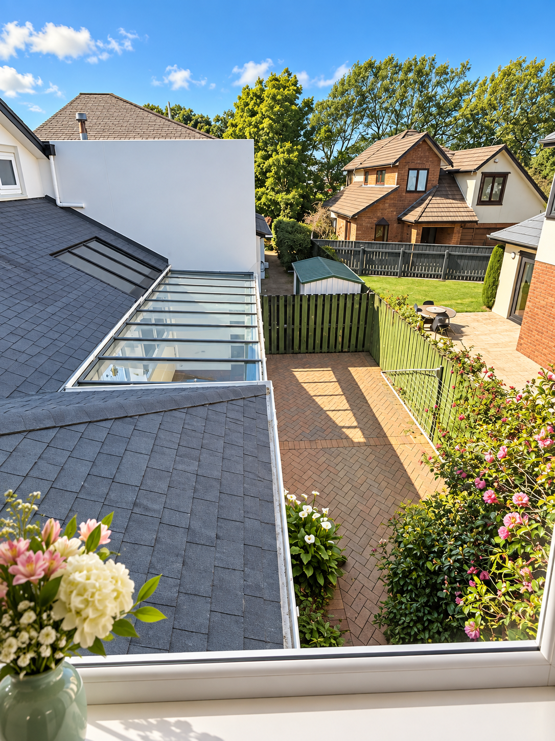 Back Garden — Brick Patio & Conservatory
