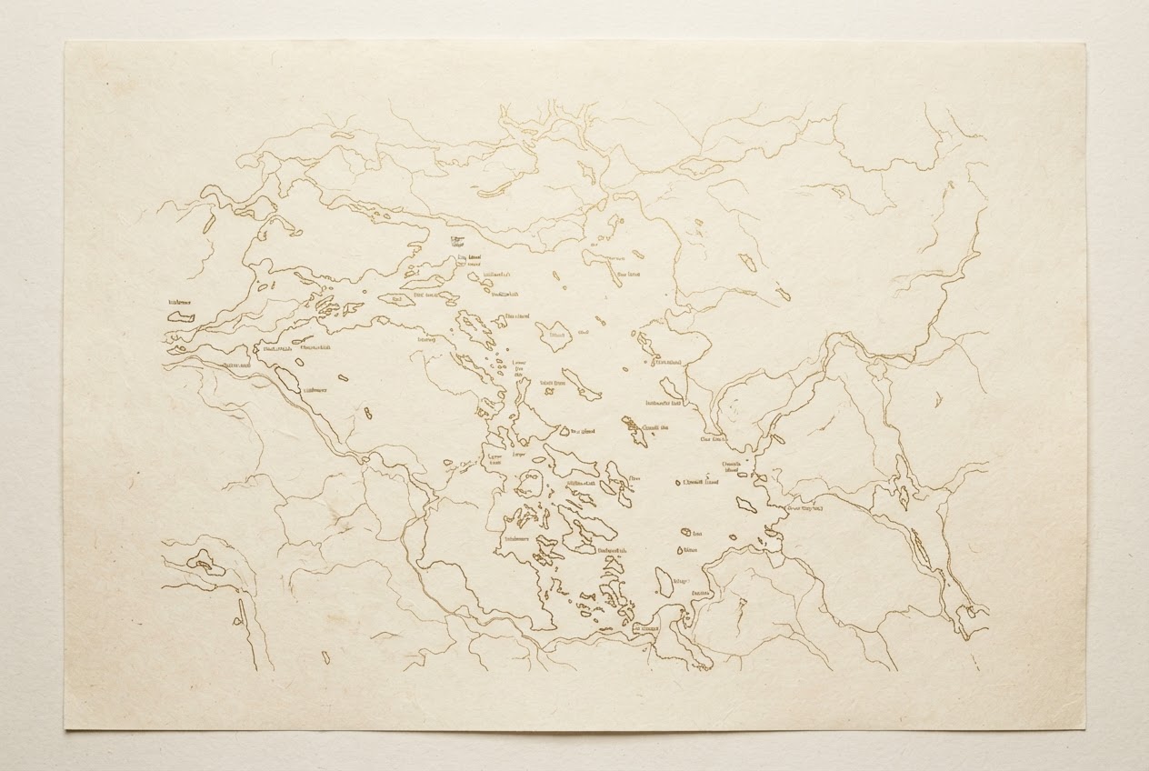 Lough Erne, County Fermanagh in gold ink