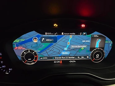 Route guidance, POIs and the next manoeuvre.