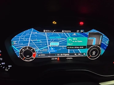 Turn cards, street names and distance in the cockpit.
