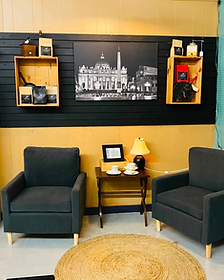 Café gallery wall