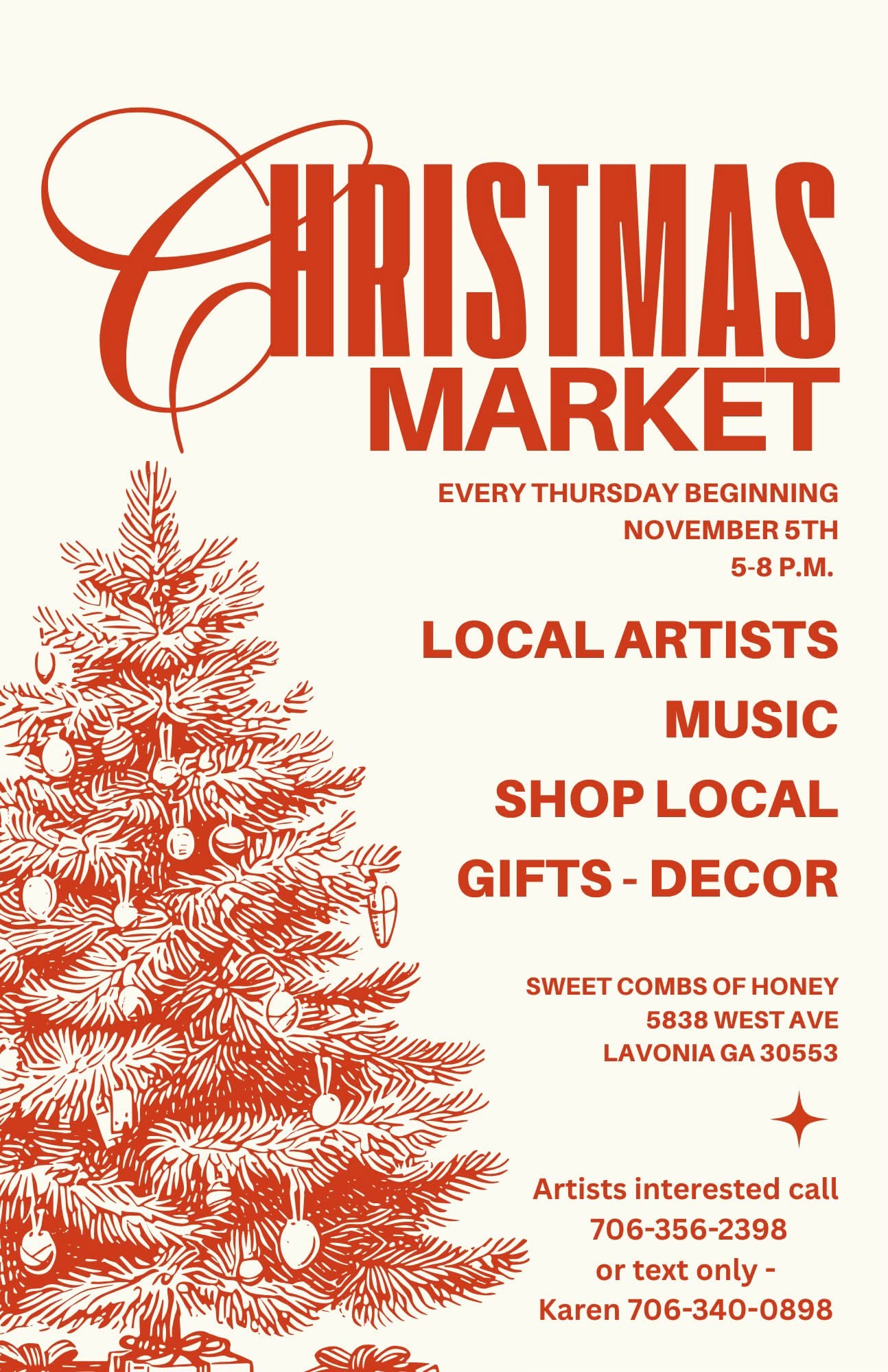 Christmas Market weekly Thursday event flyer