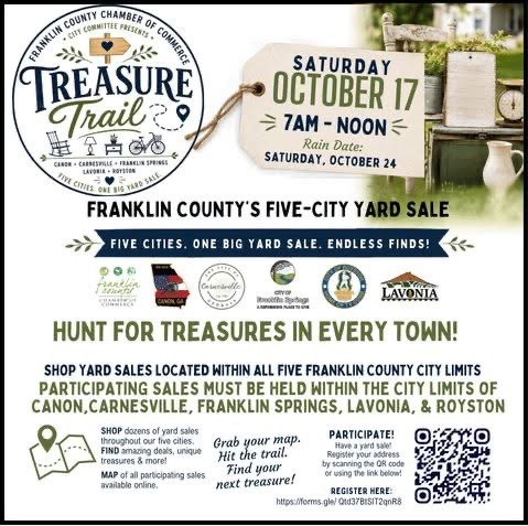 Franklin County Treasure Trail five-city yard sale flyer
