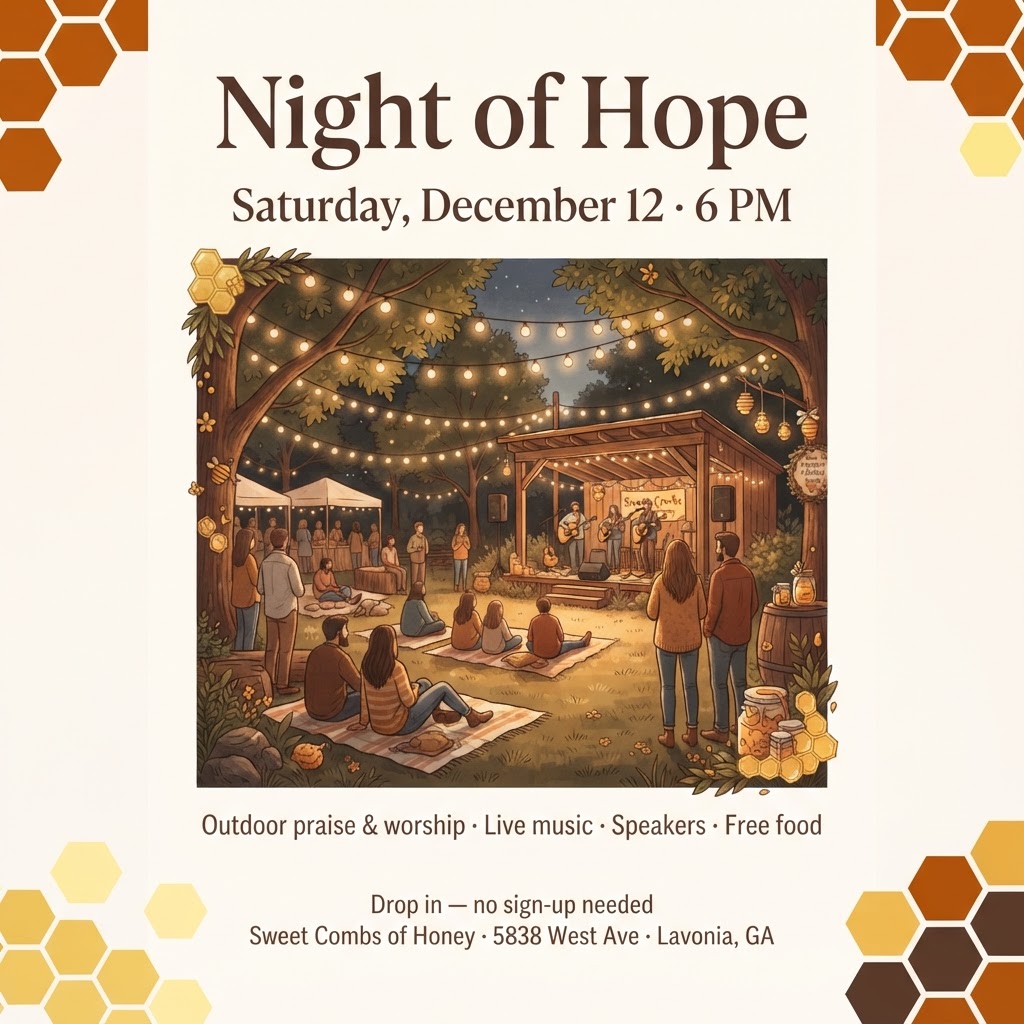 Night of Hope outdoor praise and worship event flyer