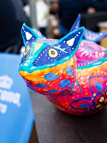 Un alebrije colorato al mercatino