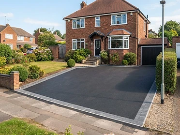 Tarmac driveway with block edging